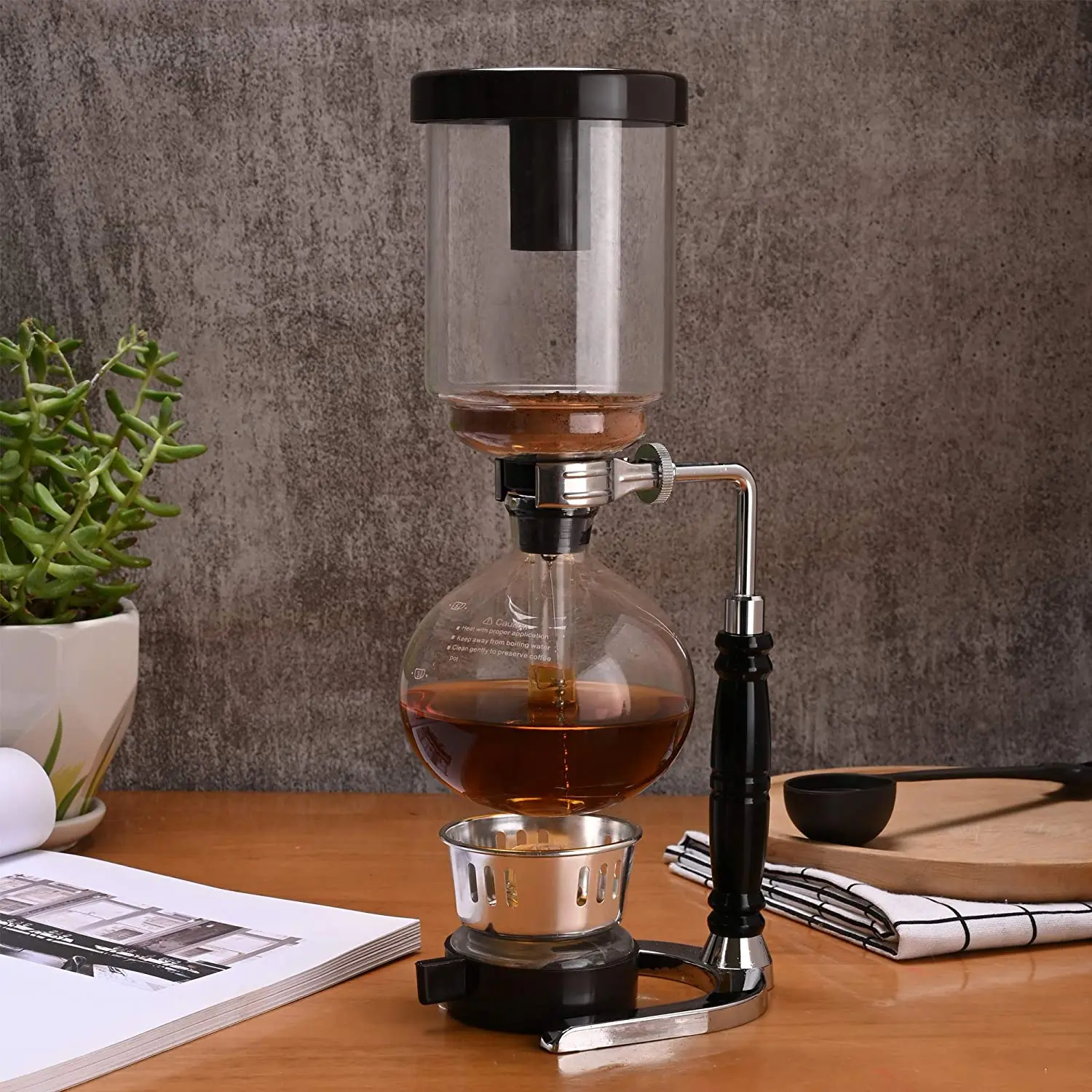 Japanese Style Siphon Coffee Maker Tea Siphon Pot Vacuum Coffeemaker Glass  Type Coffee Machine Filter 3Cup