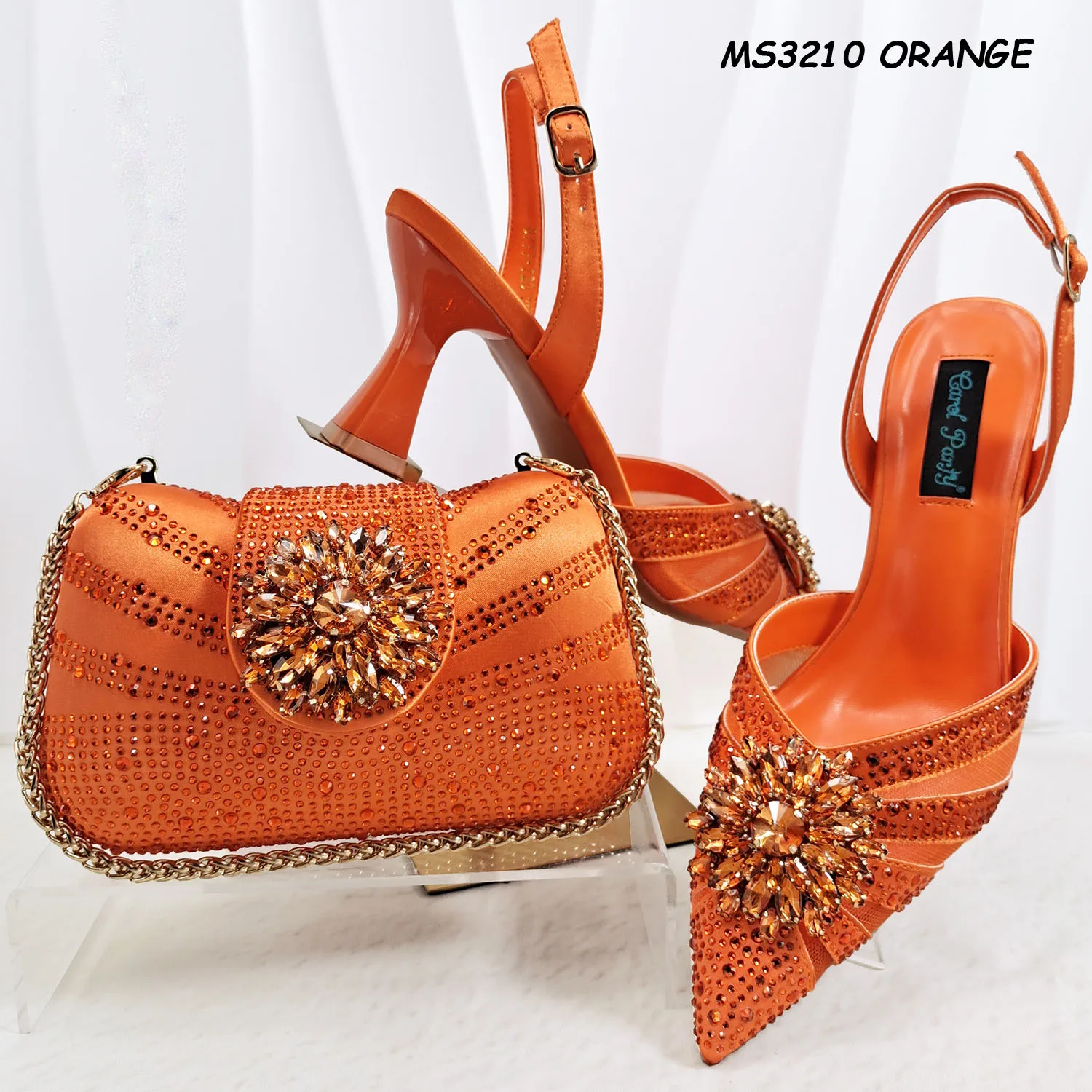 Gold Cheap and Fine Italian Matching Shoes and Bags Match Women Good Style Set