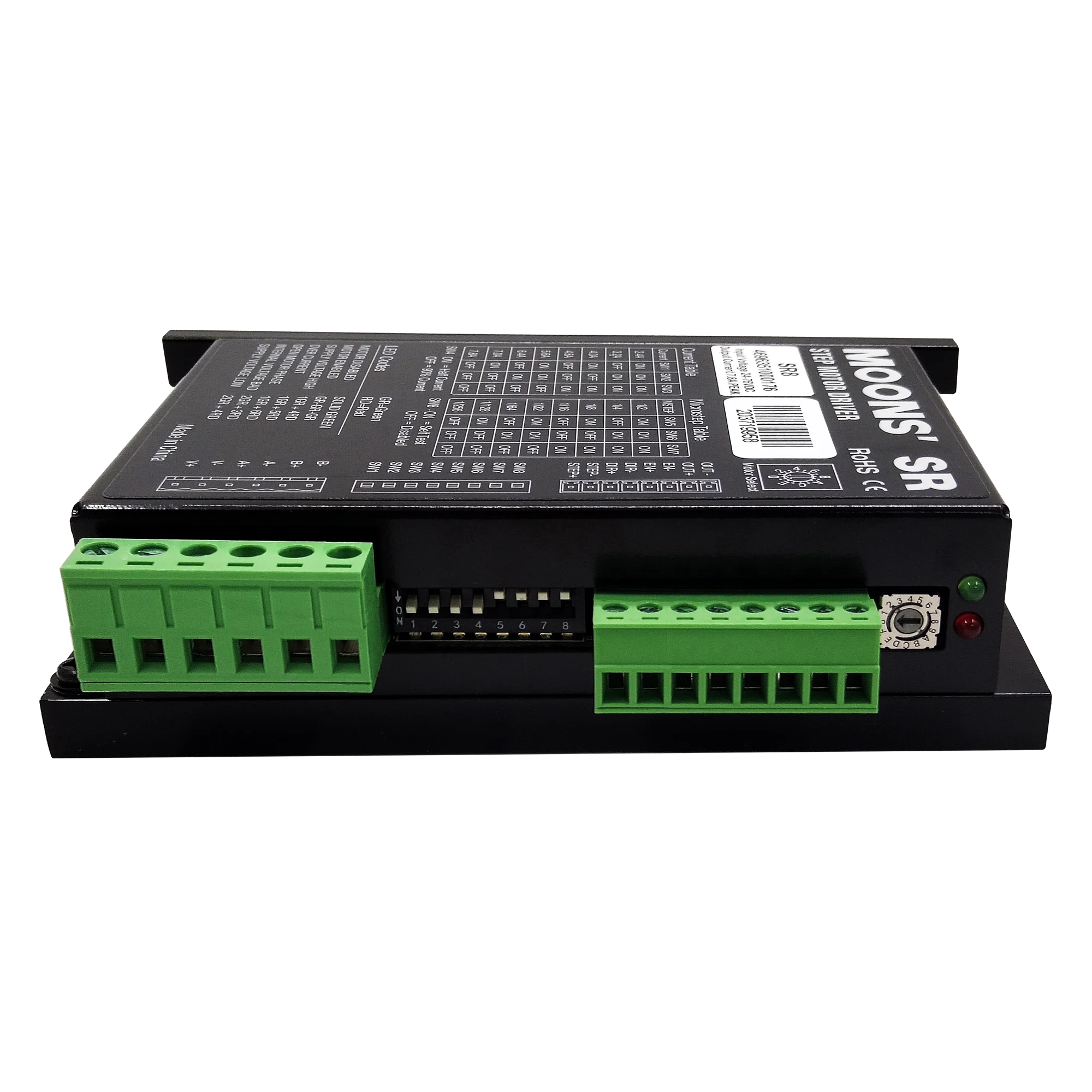 MOONS 1pc SR8 Stepper Motor Controller 2-phase Digital Stepper Motor Driver 24-70 VDC Max. 7.8A for 57 86 Series Motor