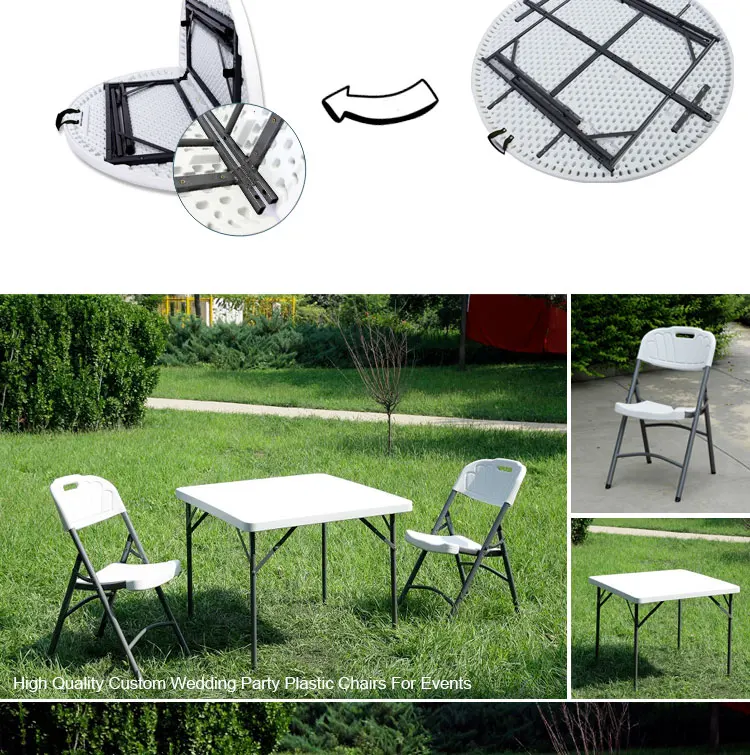 Good Quality Parties Chairs And For Restaurant Plastic Folding Tables Wholesale Patio Table Set