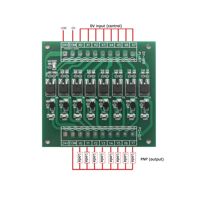 8-Channel Transistor Output Amplifier Board For PLC – Single-chip Microcomputer