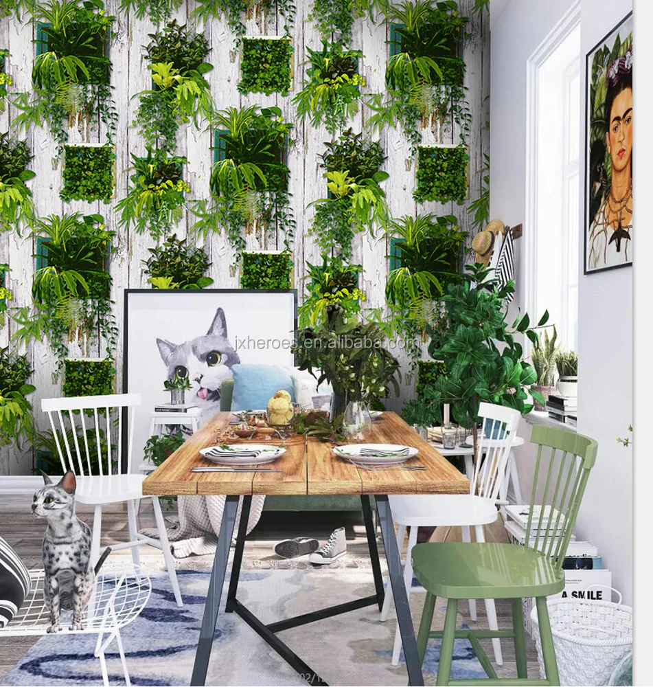 Pure And Fresh Green Plant Board Decorative Pvc Wallpaper For Balcony And  Dining Room - Buy Pvc Wallpaper,Docorative Wallpaper,Wallpaper For Balcony  Product on 