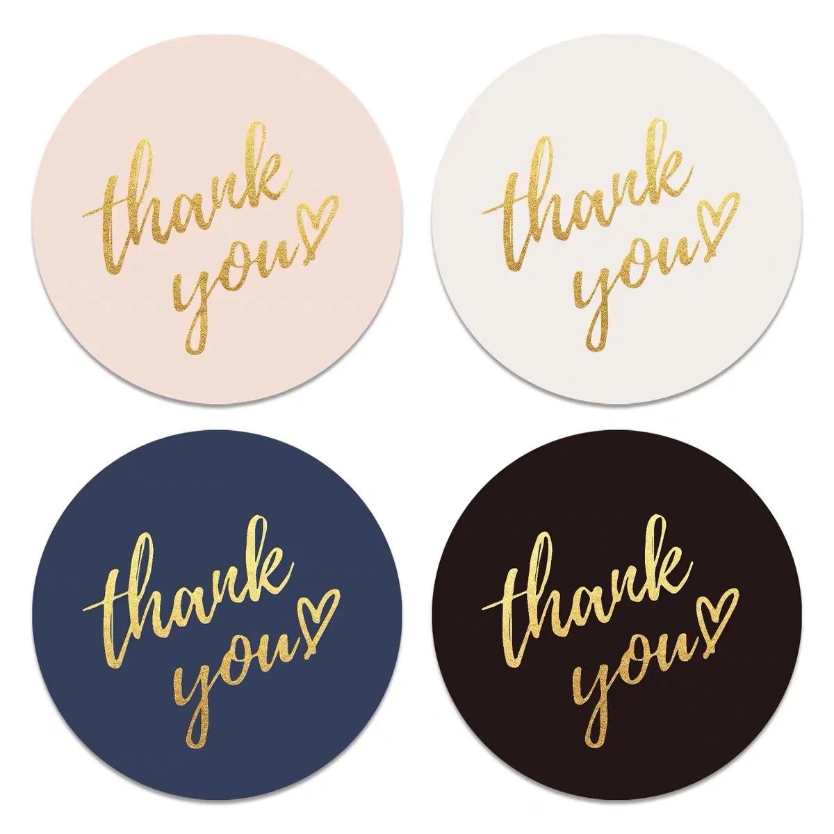 Custom Thank you sticker roll with box black for small business thank you sticker
