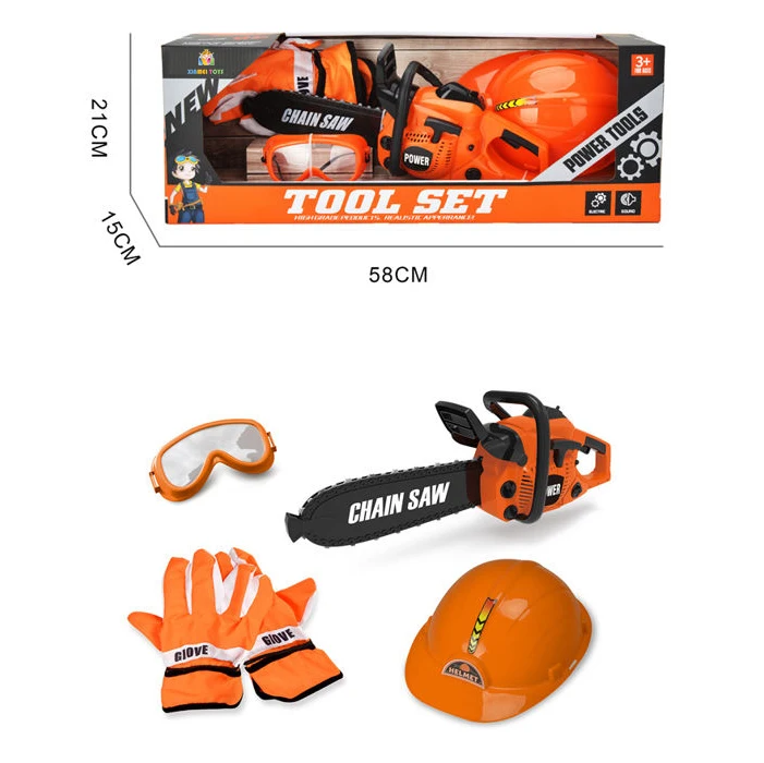 Игрушки Xinmei 2022, оптовая продажа, Электрическая цепная пила, детский игрушечный инструмент для ролевых игр, игрушечный инструмент для детей