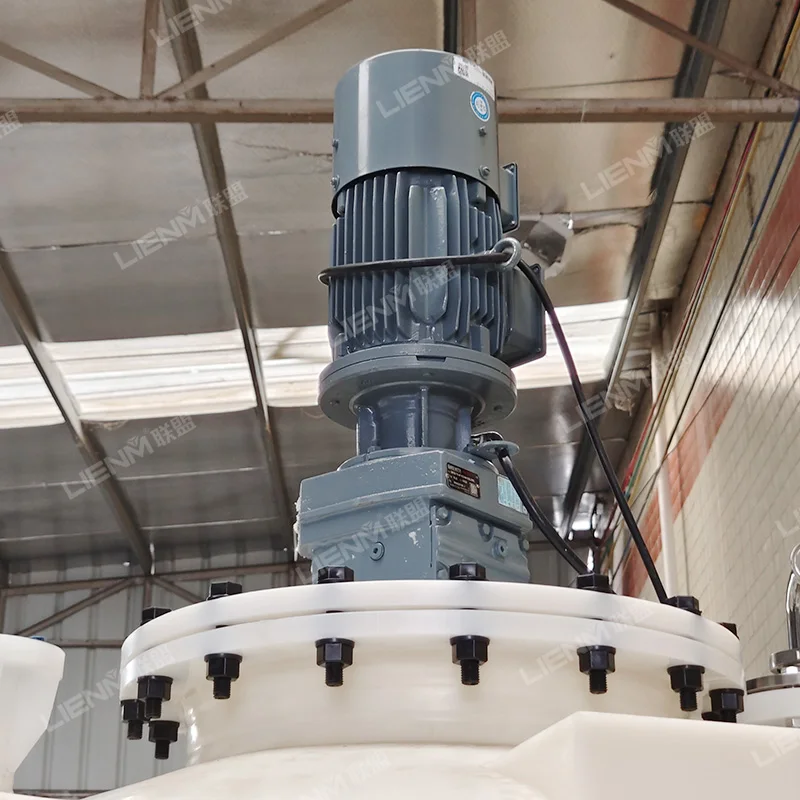 LIENM HDPE Plastic Mixing Tank Alcohol Corrosive Liquids Chemical Acid Mixing Tank 1000L Toilet Cleaner Making Machine
