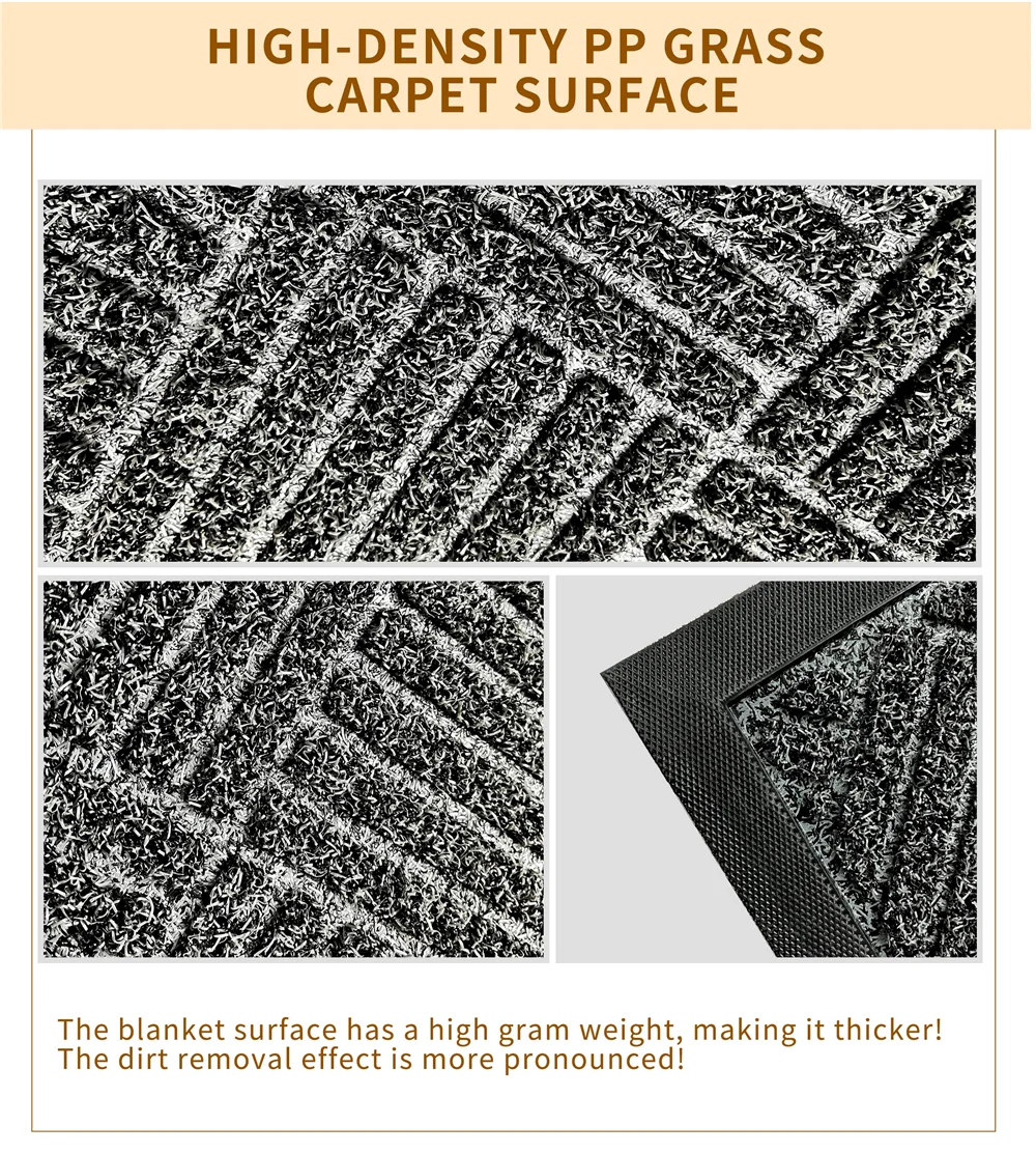 The TPE Rubber Bottom Anti-slip Door Mat with Cut Pile Carpet Surface and Dust-proof Door Mat Entrace Doormat(图4)
