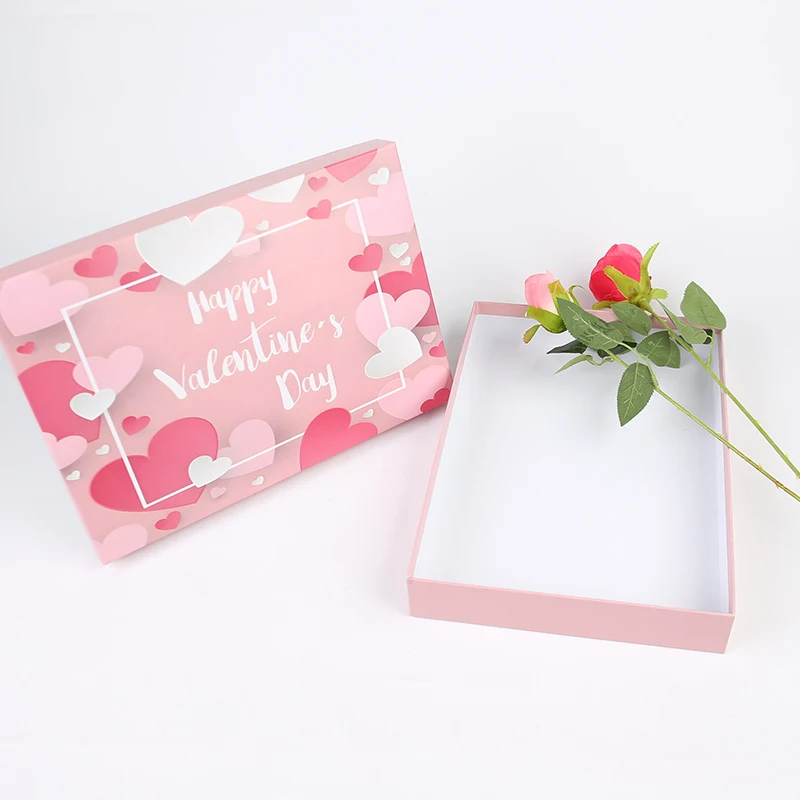 Custom Logo High-End Art Paper Rigid Box 2mm Thickness Base and Lid Chocolate Packaging Gift Box For Valentine's Day