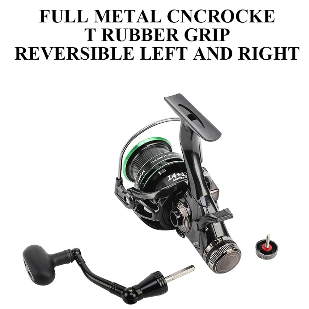 3000/6000 Series Metal Carp Fishing Spinning Reel 5.2:1 3+1 Bearings Double Brake River & Stream Fishing 3000/6000 Series Metal Carp Fishing Spinning Reel 5.2:1 3+1 Bearings Double Brake River & Stream Fishing