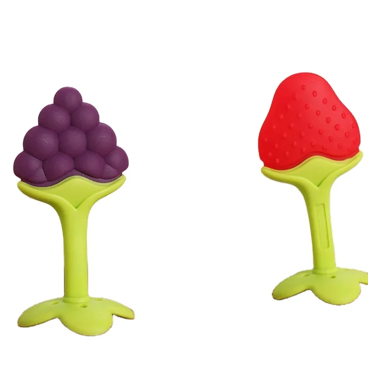 Unisex BPA-Free Food Grade Custom Fruit-Sucking Chew Soft Baby Toy Silicone Animals Pacifier Teether Newborn Gift Eco-Friendly
