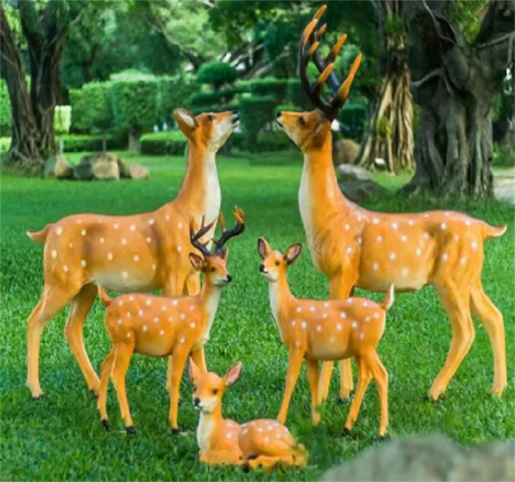 DC24V 4000K Light Festivals Most Popular Fiberglass Resin LED Deer Sculpture Animal Garden Light