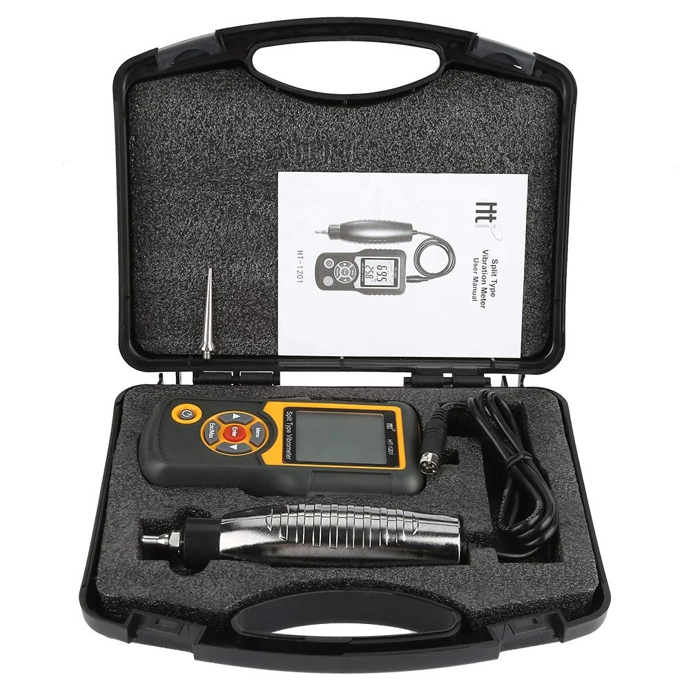 Ht-1201 Digital Meter Displacement Measurement Machine Vibration Analyzer Portable Balancer for Hvac, Motors, Engines, Generator