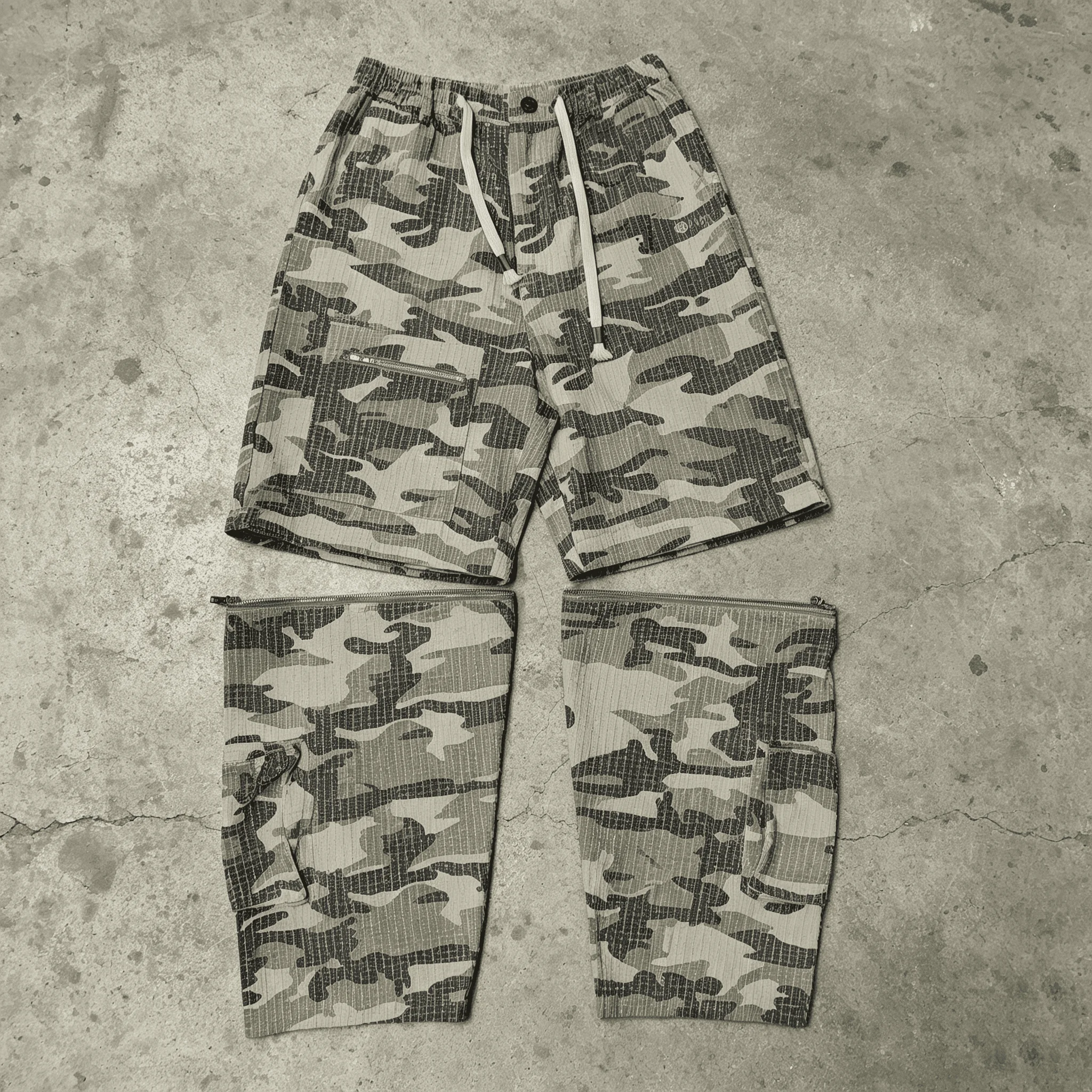 Custom Allover Printing Twill Cargo Work Pants Oversized Detachable Wide Leg Baggy Tactical Utility Camo Cargo Pants for Men gallery 5