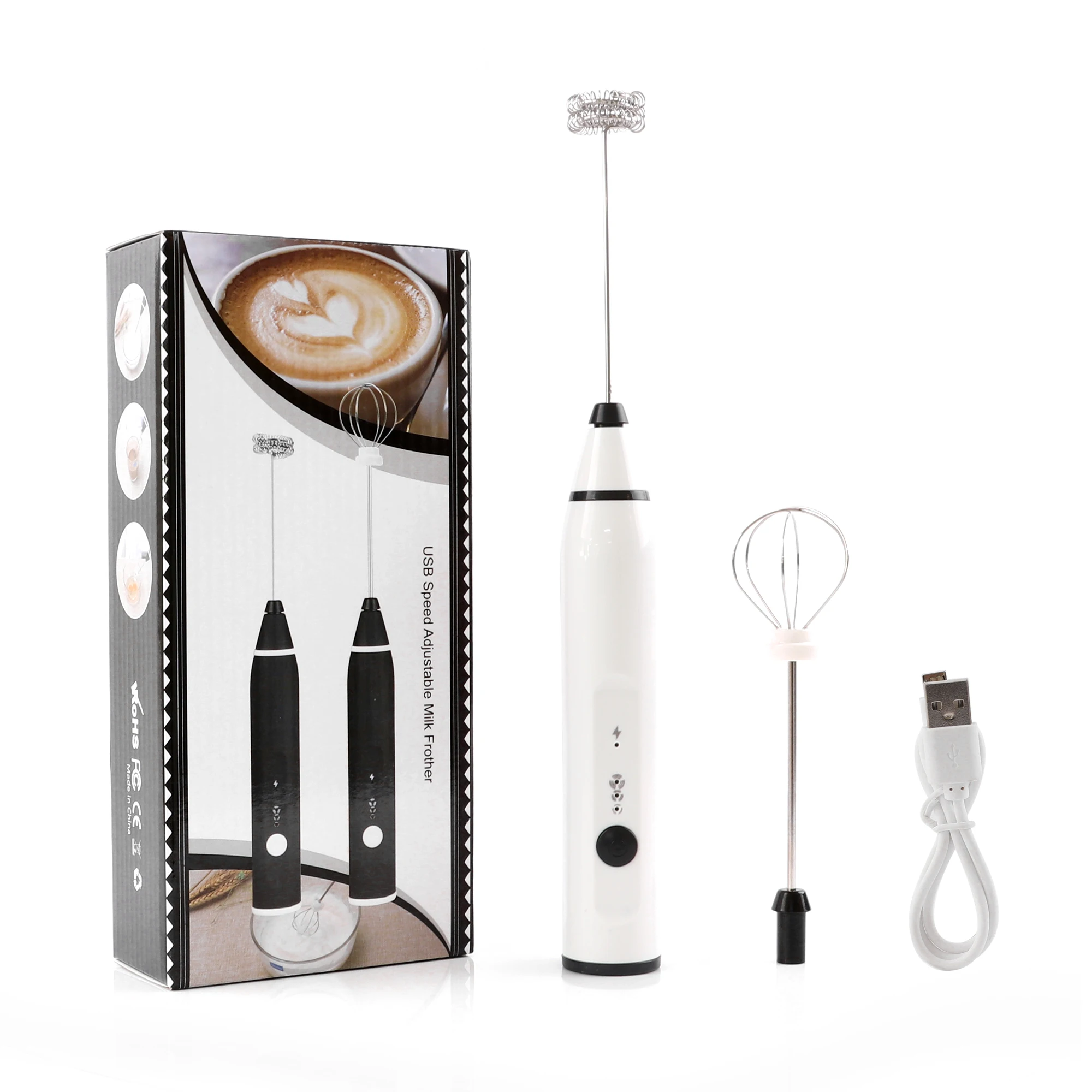 Amazon Top Seller Rechargeable Milk Frother Usb Whisk Electric Handheld