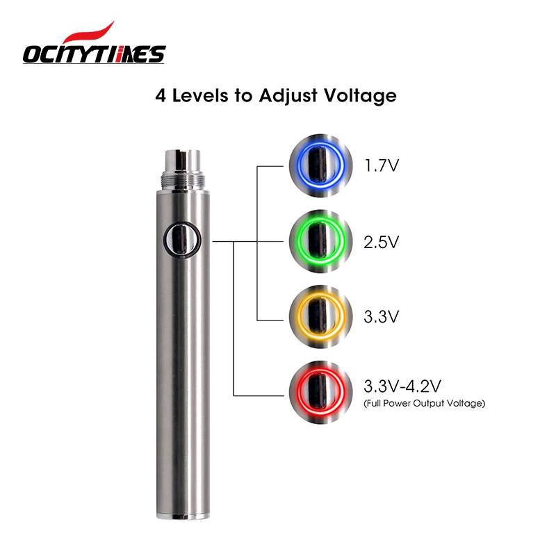 hot sell 4 Level voltage adjustable 650mah cbd oil vape pen vaporizer cartridge battery 510 thread battery