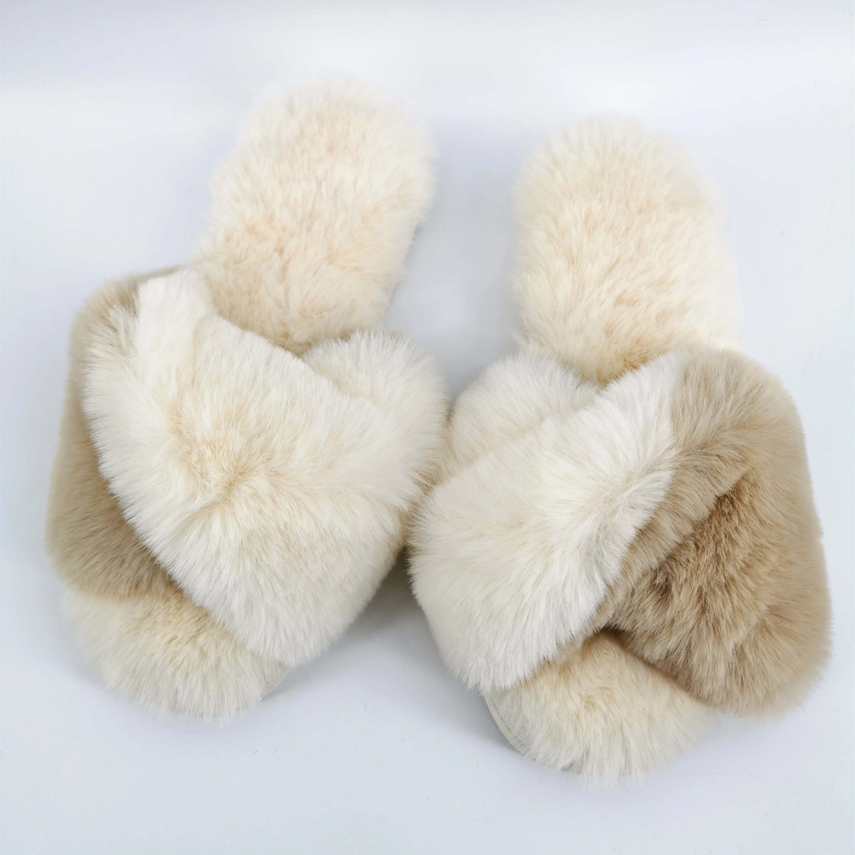2020/21 warm winter beautiful multi color women faux fur slippers