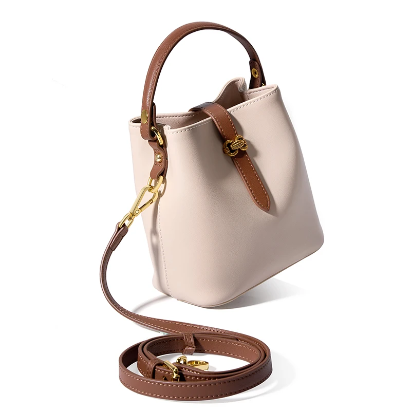 Factory Customization Lady Famale Leather Crossbody Cross Body Shoulder Bag Leather Bag for Ladies Bucket for WomenBag