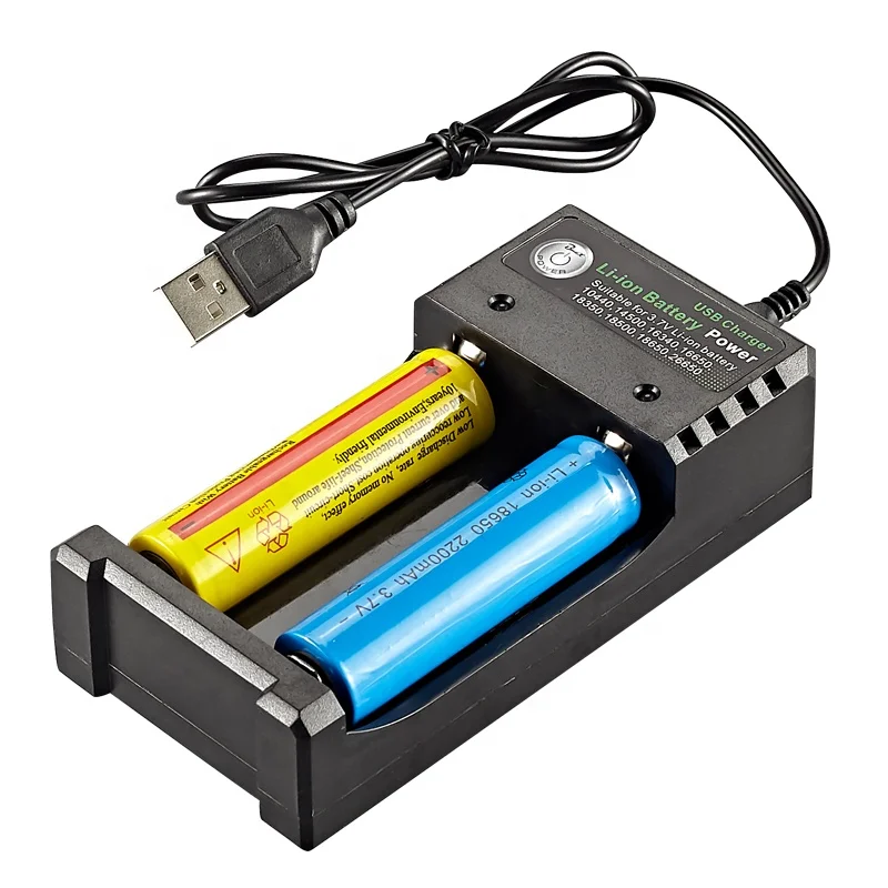 Cargador USB De 3 Ranuras Para Baterías Litio 18650, 10400, 14500, 16650, 14650, 18350, 18500 – 3.7V/4.2V, Protección Contra Sobrecarga Y Cortocircuito, Indicador LED De Carga