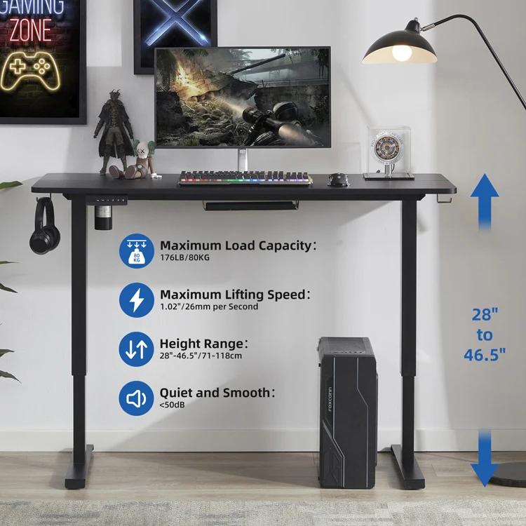 ES6 Modern Eco-Friendly Waterproof Adjustable Study Computer Laptop Desk Electric Height Adjustable Office Standing Desk