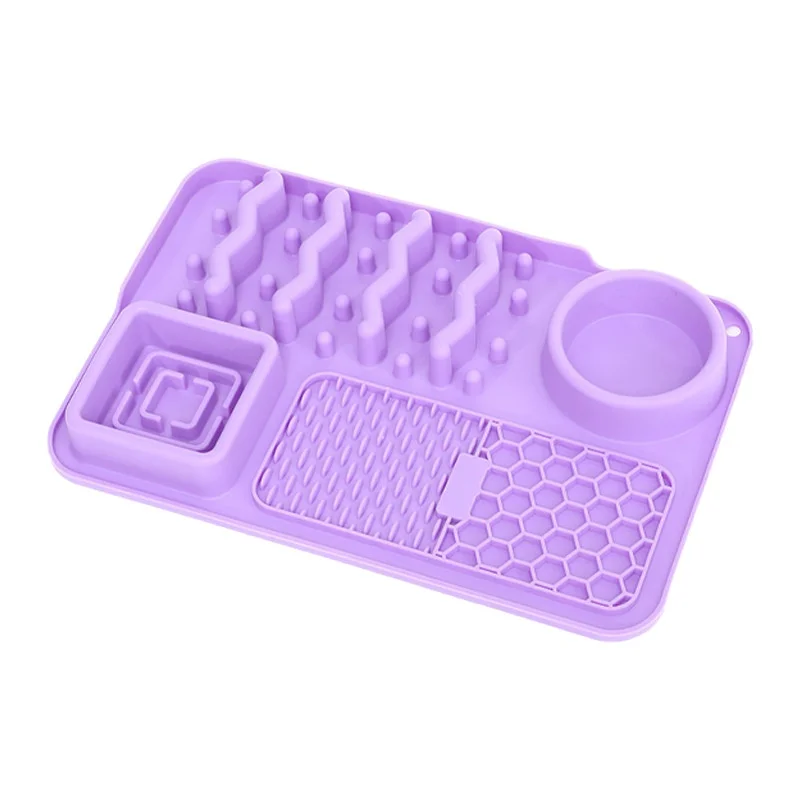 Silicone Pet Slow Feeder Mat Maze Non-Slip Design Integrated Food and Water Bowl Dog Anti-Choke Aid Digestion