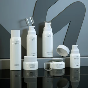 Elegant White Swan Series Cosmetic Glass Packaging Pure White Glass Bottle 40ml Pump Bottle 30g 50g Jar