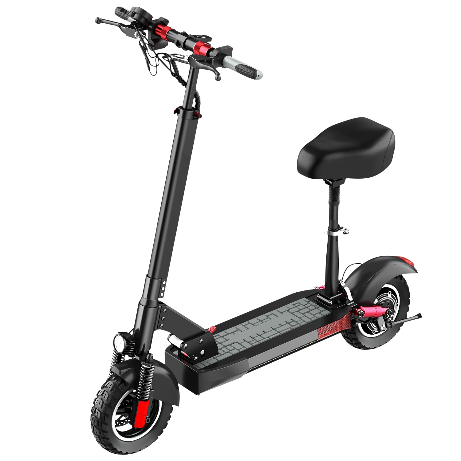 EU Stock Foldable 10inch Tire Scooter 800W Hub Motor 16Ah Lithium Battery  48V Electric Scooter With Seat