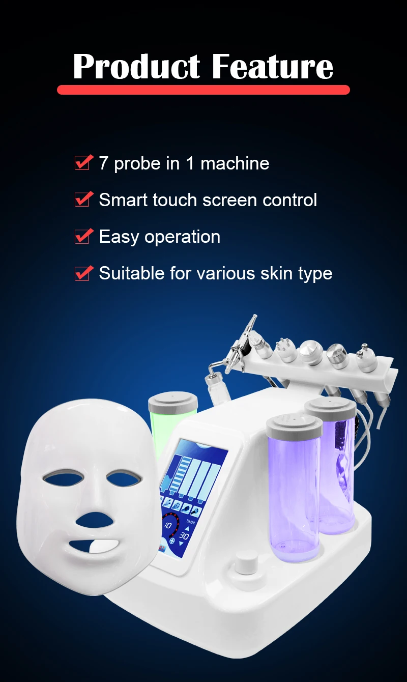 7 in 1 Oxygen Facial Machine Rejuvenation Anti Aging Hydro Dermabrasion Machine Skin Whitening Water Dermabrasion  