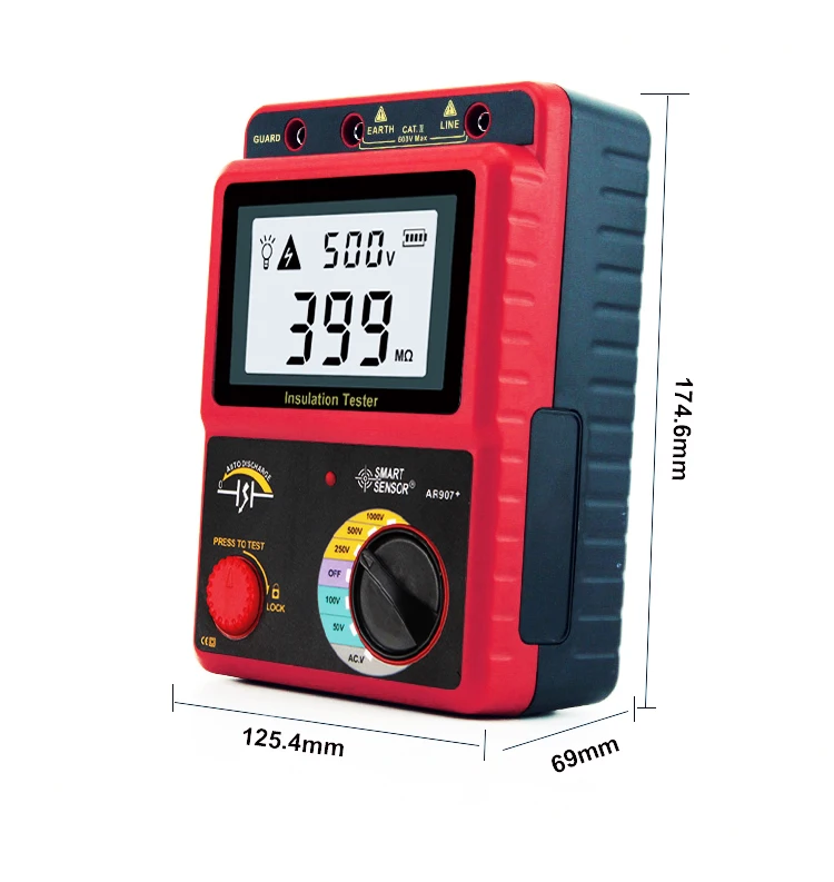 Ar907+ Multifunction Megger Tester Insulation Resistance Tester 1000v