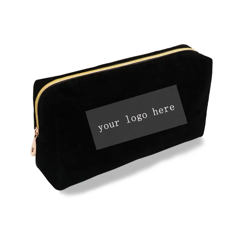 Personalised Luxury Black Cosmetic & Toiletry Bag