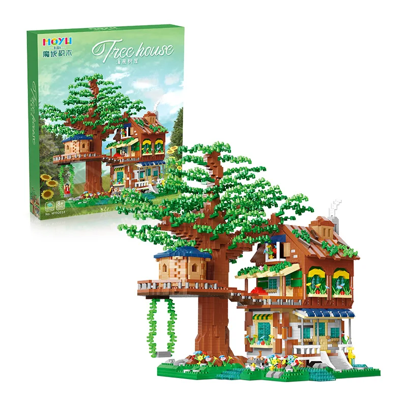 MOYU Micro Blocks 4076 Pcs Tree House Small Particles Intelligence Building Blocks Educational Toys