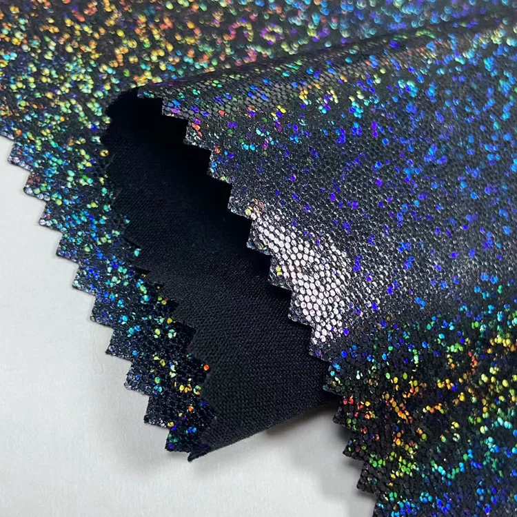 Цветная Радуга горячая печать фольги полиэстер лайкра трикотаж Блестящий Джерси одежда для плавания ткань
