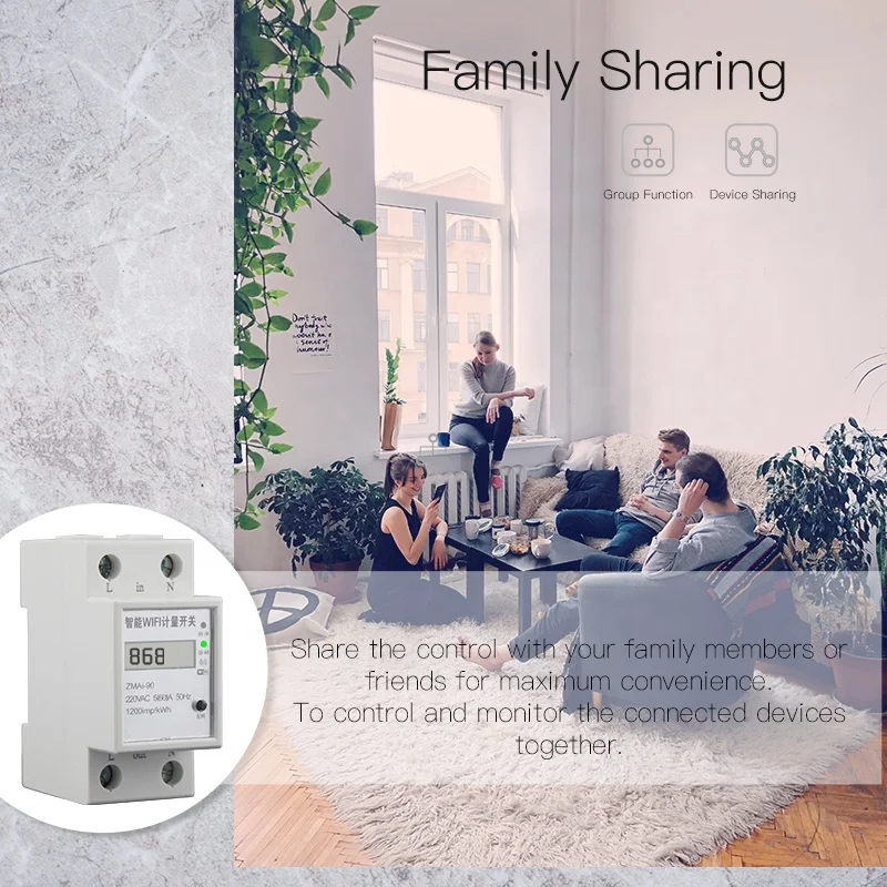 MOES TUYA Wifi Energy Meter Tuya APP Display Power Consumption Energy Monitoring