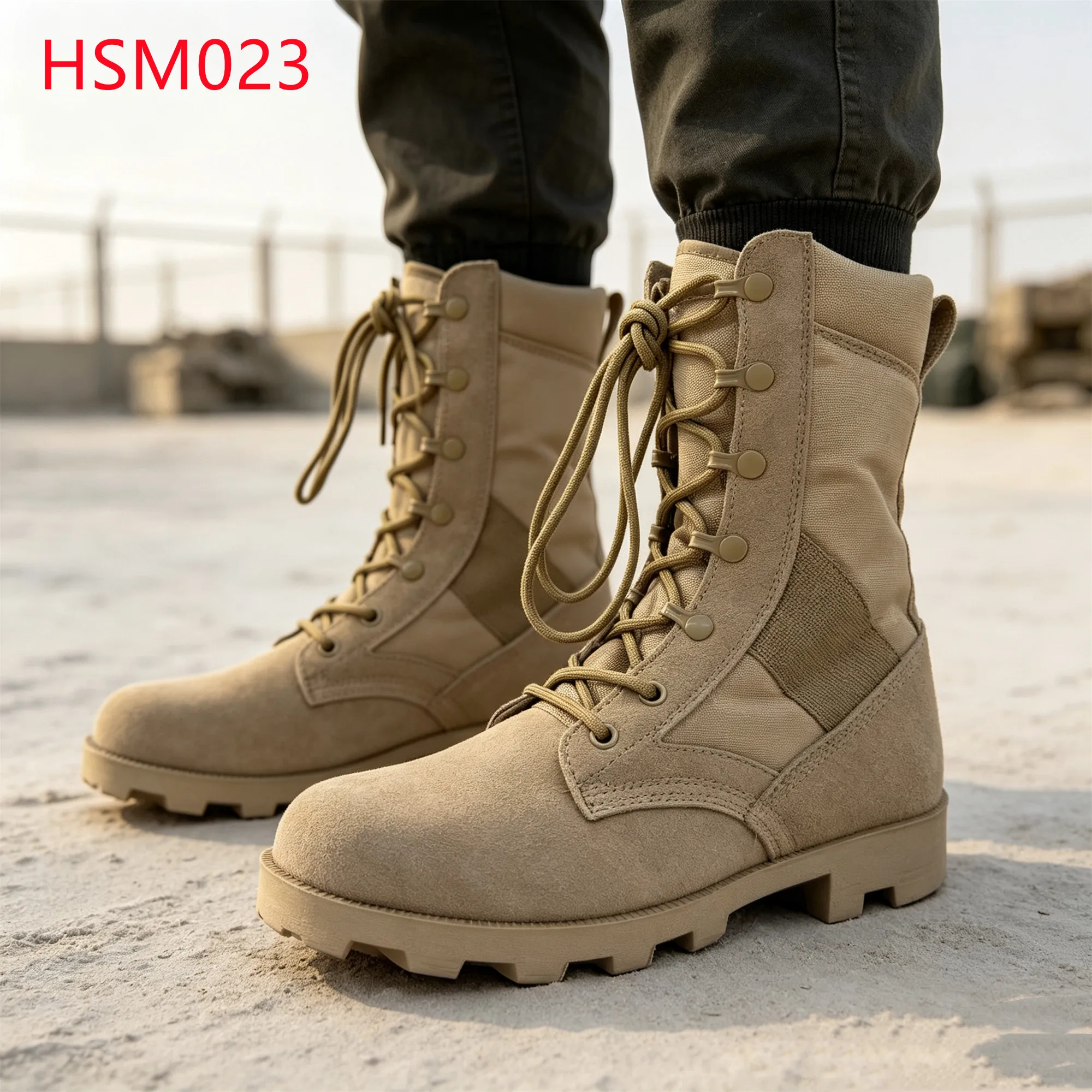 LXG,All-Terrain Ready Polishing Rubber Sole Hua Singh Desert Boots Uneven Ground Water-repellent Nylon Fabric Combat BootsHSM023