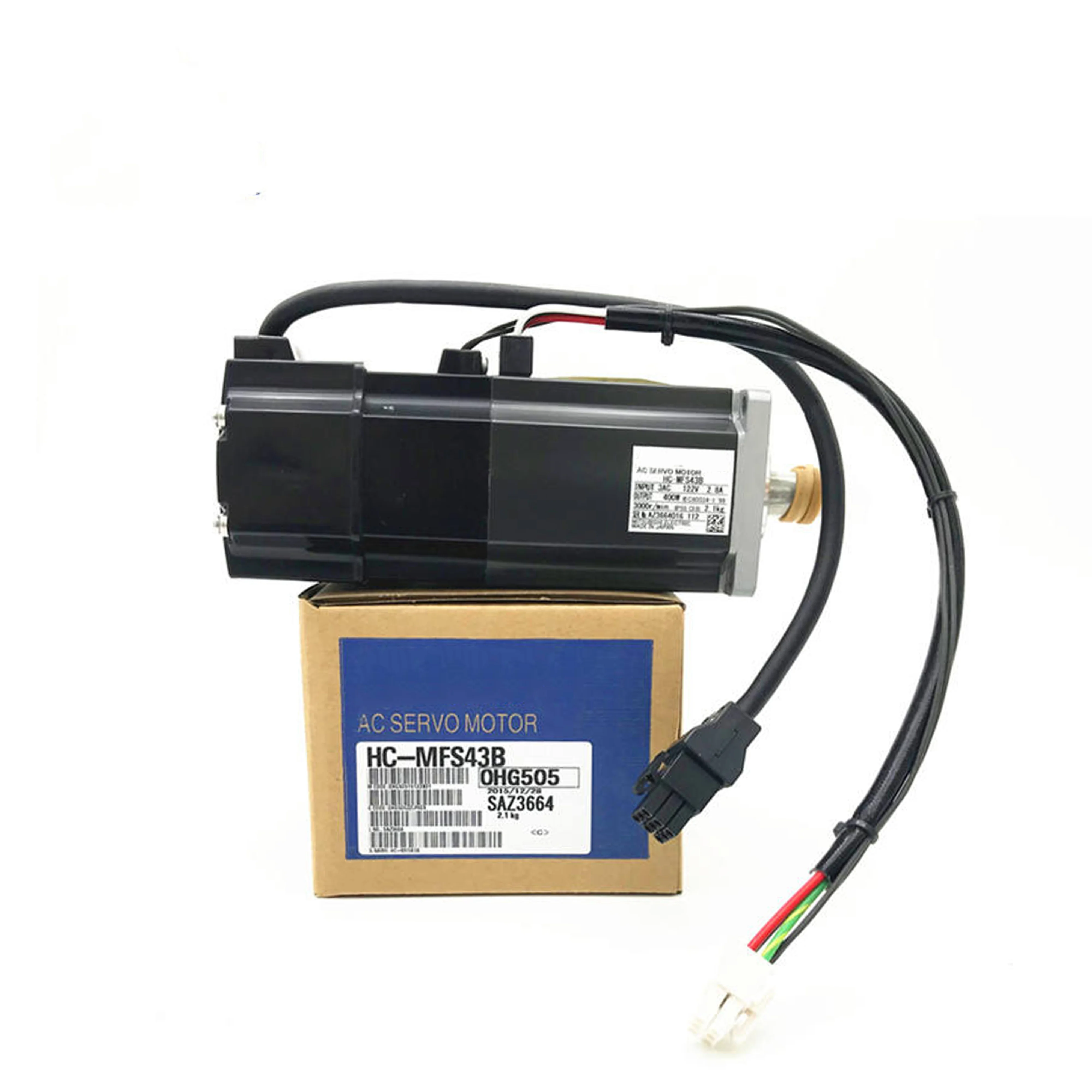Nový originálny servo motor s nízkou zotrvačnosťou HC-MFS43B, výkon 400 W, so zabudovanou brzdou, vysokopresné riadenie rýchlosti, kompatibilný so servopohonnými zariadeniami série MR-J2 pre systémy pohybového riadenia v priemyselnej automatizácii.