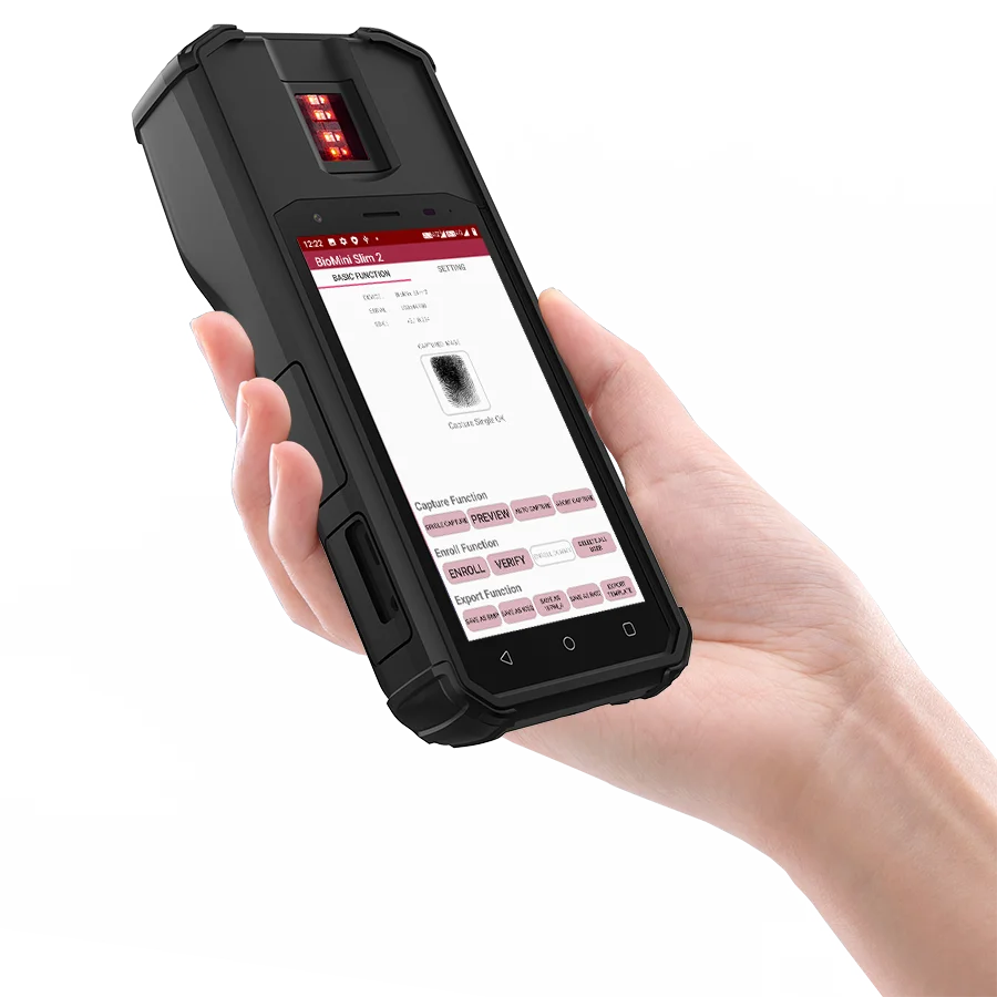 4G  Device With FBI Mobile ID FAP20 Certified Fingerprint