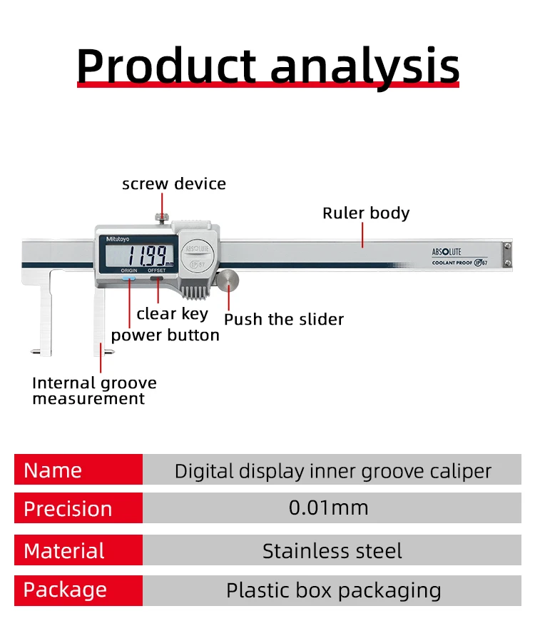 Mitutoyo Digital Inside Neck Caliper Electronic 6 Inch Digital Vernier