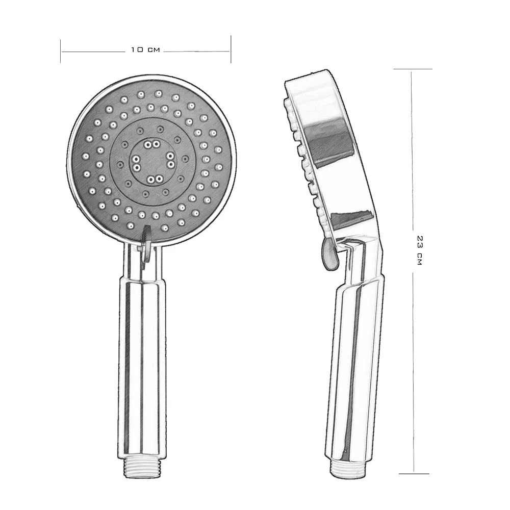 5 Modes Modern Black High Pressure Rainfall Abs Chrome Spa Filter Bath