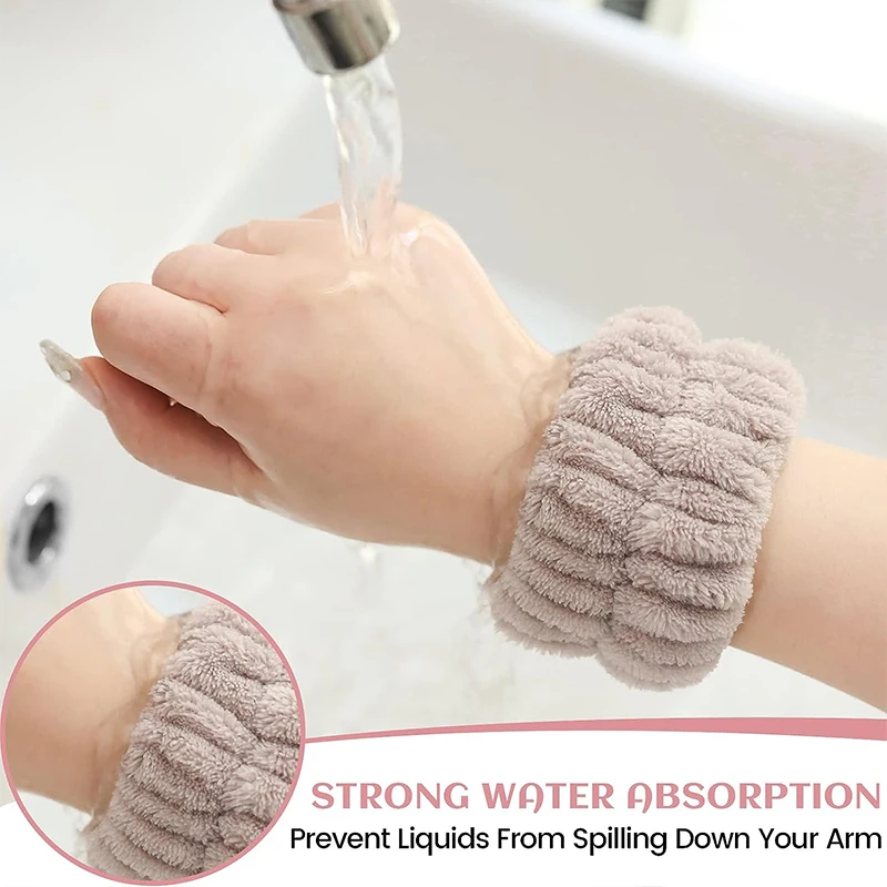 Bilov  Spa Headband Wrist Washband Scrunchies Cuffs for Washing Face Towel Wristbands Hair Headband Face Wash Wristband