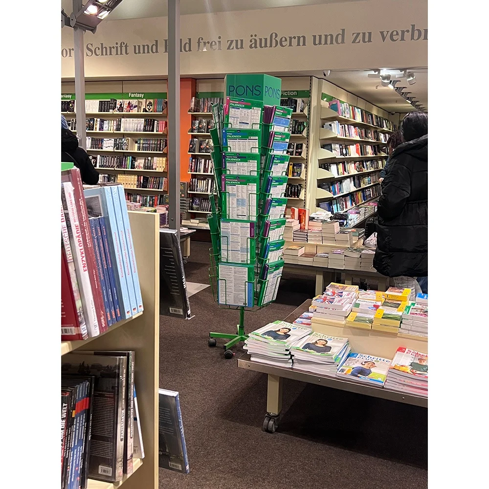 Newspaper Magazine Postcard Display Rack Greeting Card Metal Book Shelf Brochure Display Stand for Sale