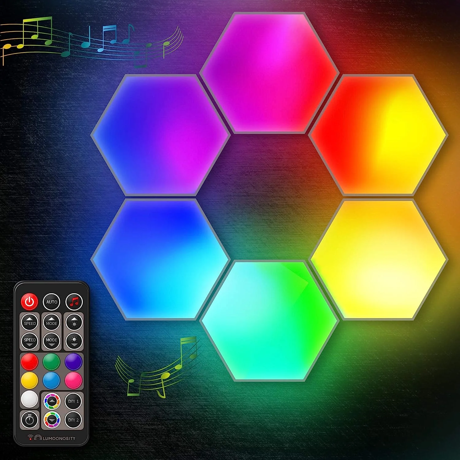 16 Million Colors DIY Geometry Splicing Hexagon Light RGBIC APP Control Music Sync LED Gaming Light Smart Wall Lamp