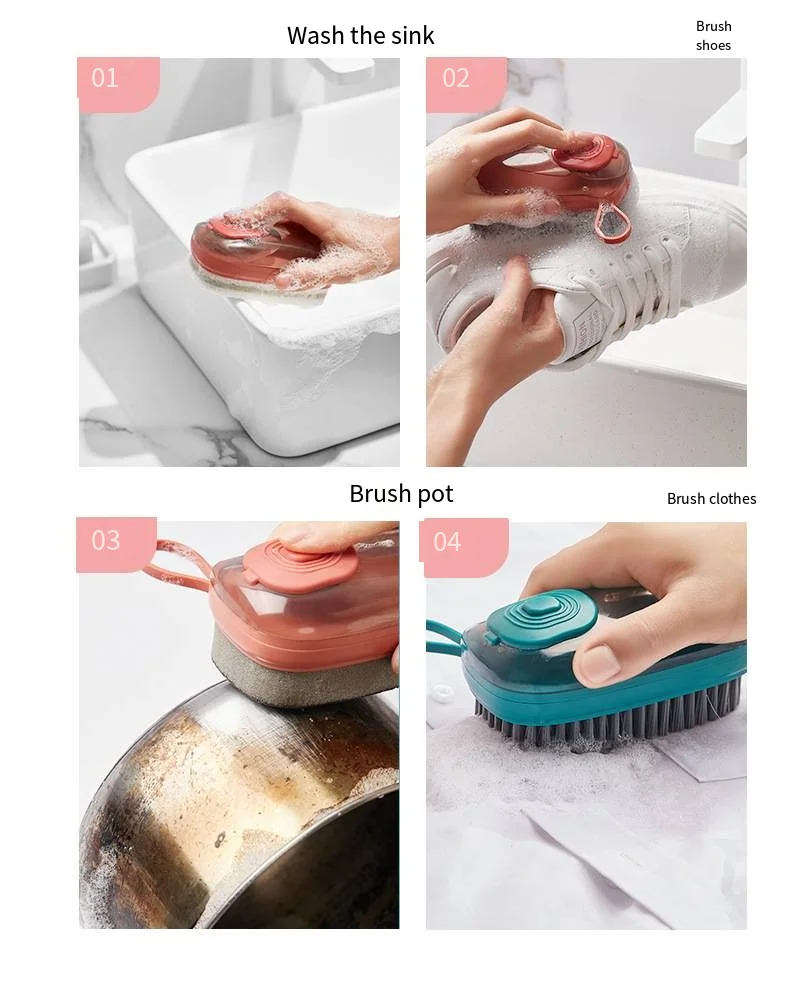 Liquid cleaning brush Laundry Multi-function replaceable head liquid washing clothes shoes scrub pot brush supplier