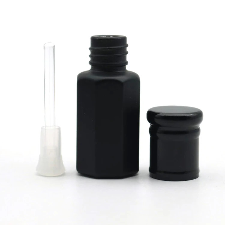 New Design 6ml Matte Black Coating Attar Bottle Oud Oil Perfume Tola Bottle With Aluminum Cap