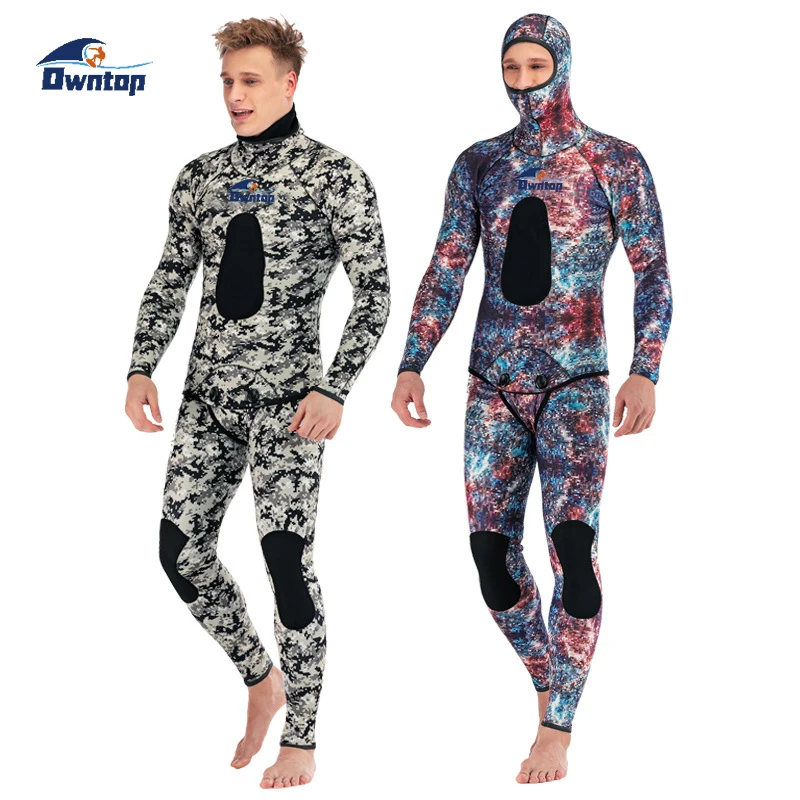 Opencell Two Piece 2 Pc Diving Suit Swimming Camo Custom Printed 7mm