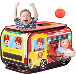 EPT Family Kitchen Set Toy Soft Polyester Style Food Truck Play Tent Chicken Burger Matched Pop up Tent