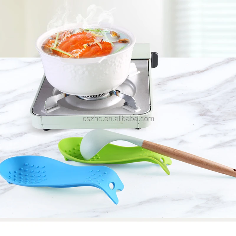 product wholesale customized silicone kitchen utensil rest ladle spoon holder for stove top-8