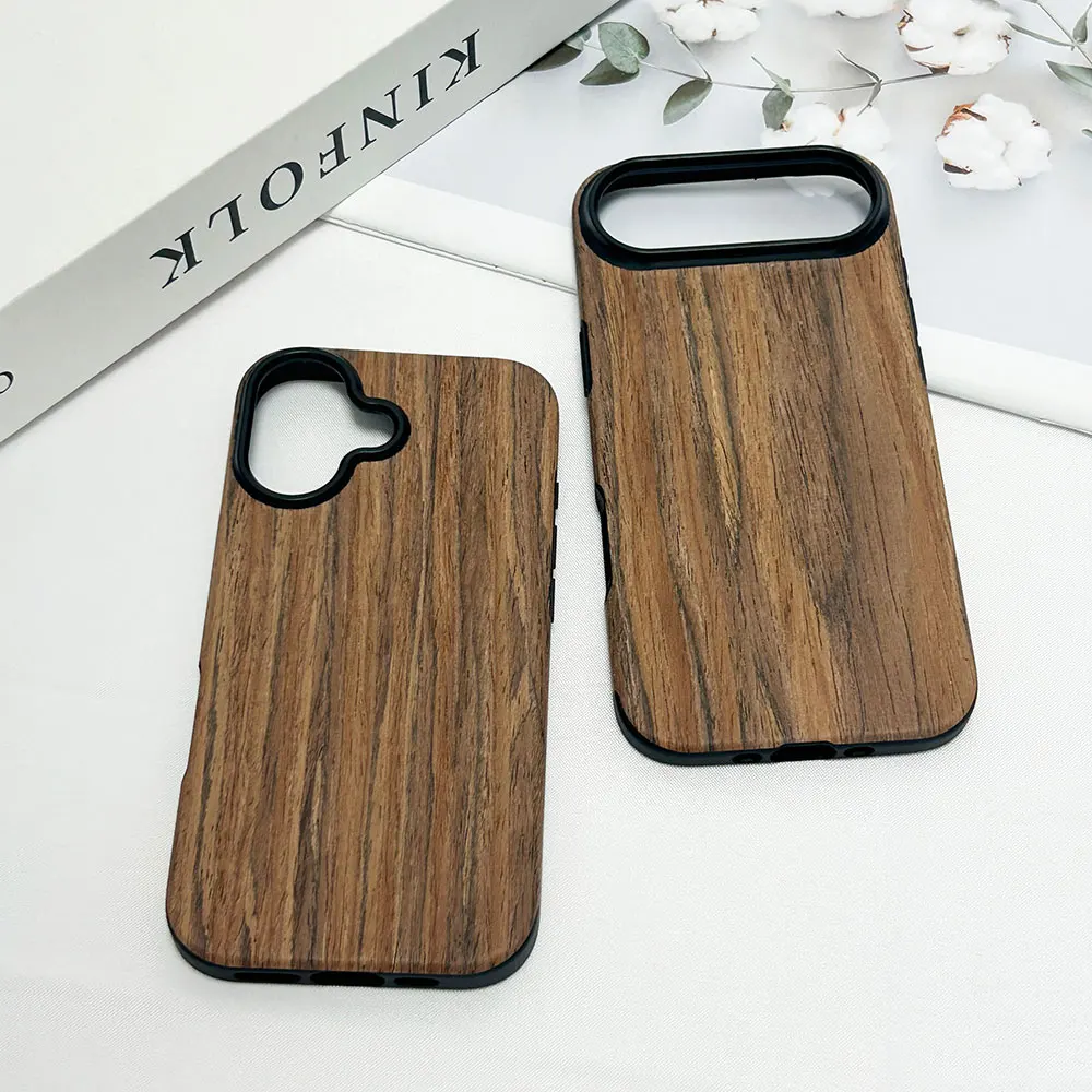 product laudtec wood grain mobile phone case for iphone 17 air 17pro max real nature wooden luxury thin lightweight customized sjk1072-4