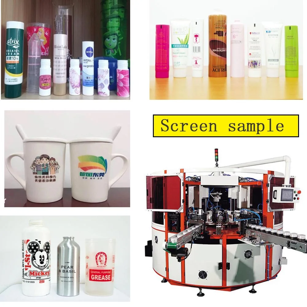 Fully Automatic Screen Printer With Uv Drying System For Bottles Tubes