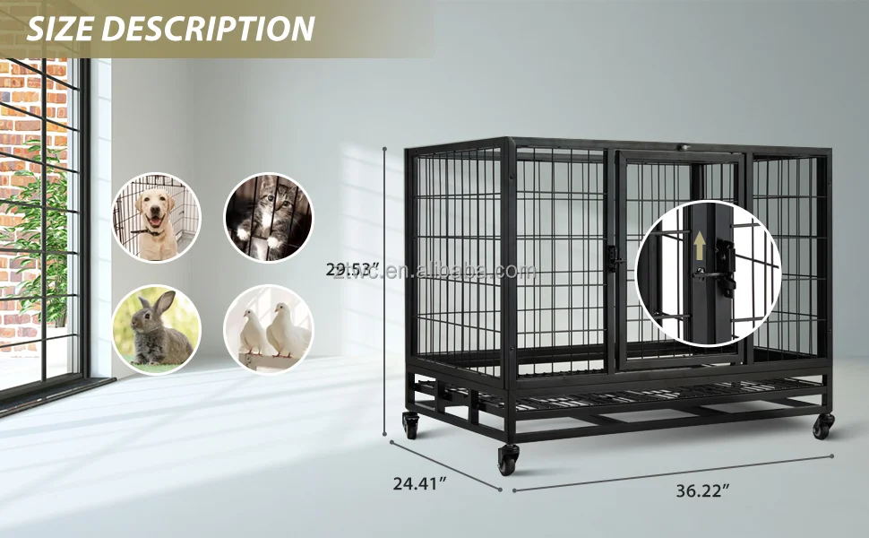 High Quality Wholesale Single Layer Double Door Collapsible Dog Cage