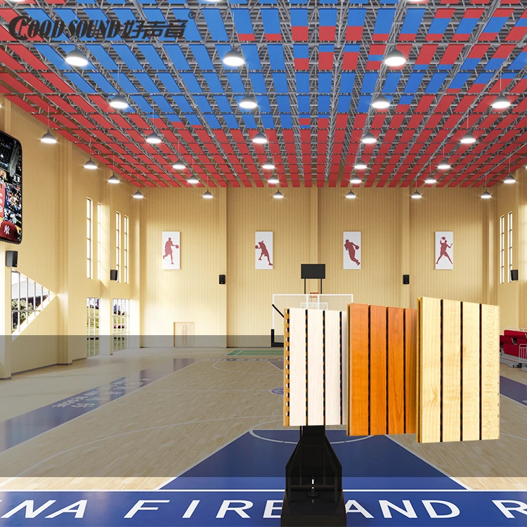 GoodSound Fireproof 3d Model Design Theater Hall Wall Sound Absorbing Mdf Ceiling Acoustic White Wood Panels/Sample Link
