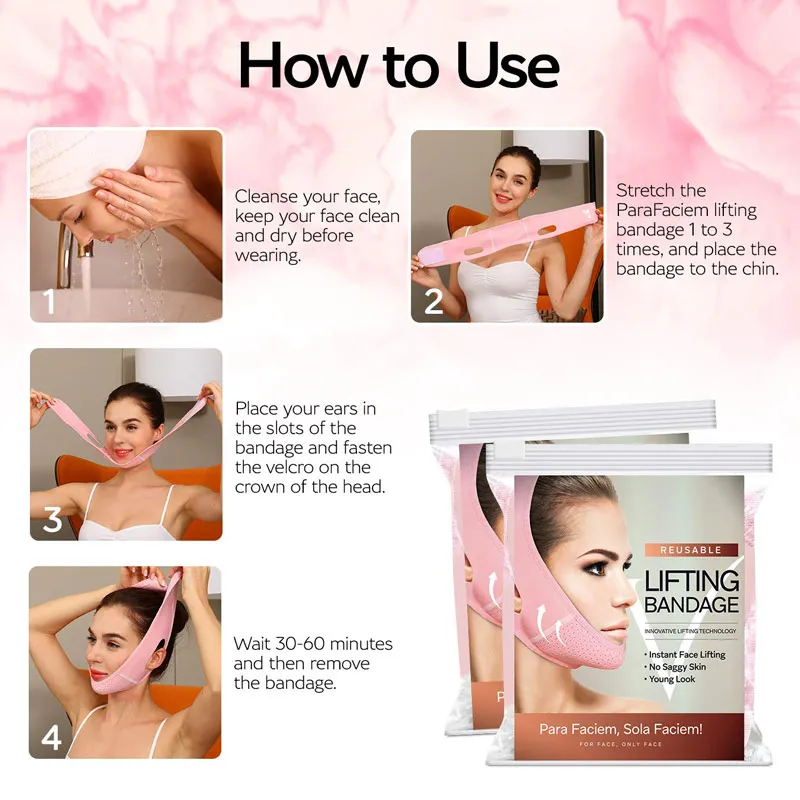 Reusable Double Chin Slimming Device V-Line Face Lifting Belt with Massager Chin up Strap for Slimming