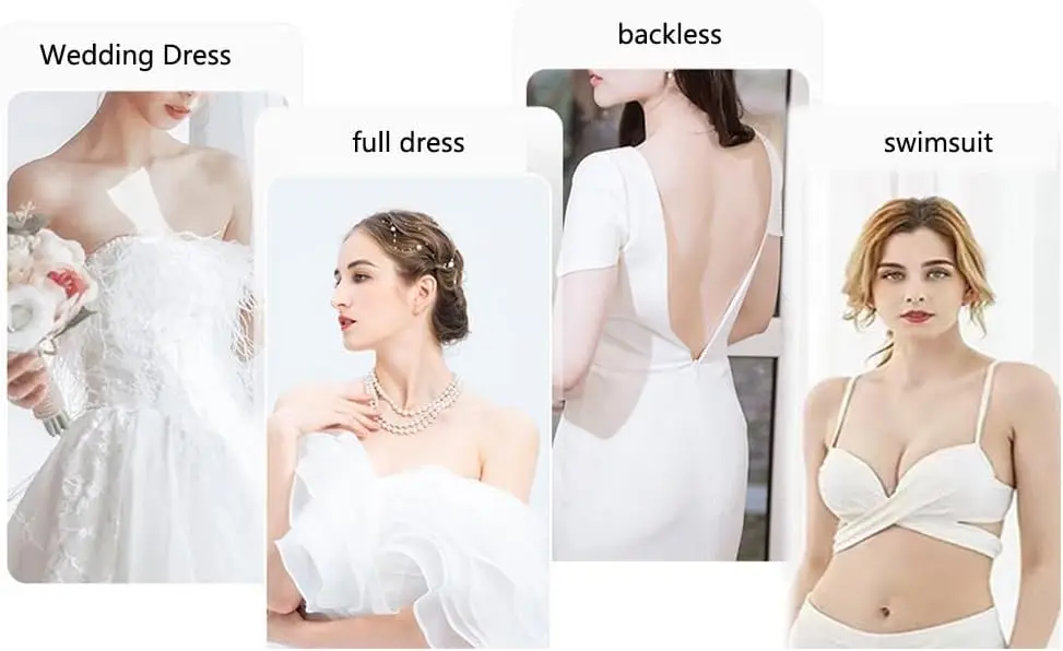 Sticky Bra, Backless Strapless Bra Push Up, Adhesive Invisible Lift up Bras  1Pairs